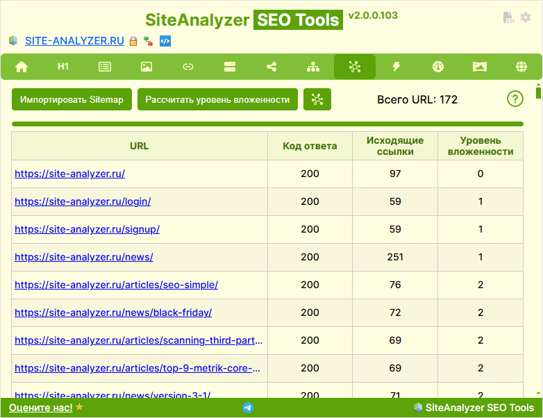 Визуализация Sitemap.xml