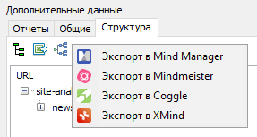 Экспорт структуры сайта в MindMap